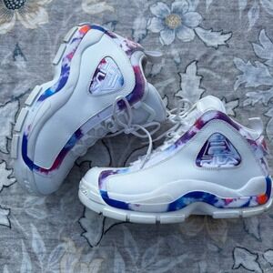 FILA Grant Hill 2 Sneaker Mens Size 9 White Tie Dye High Top Y2K 1BM01234-125